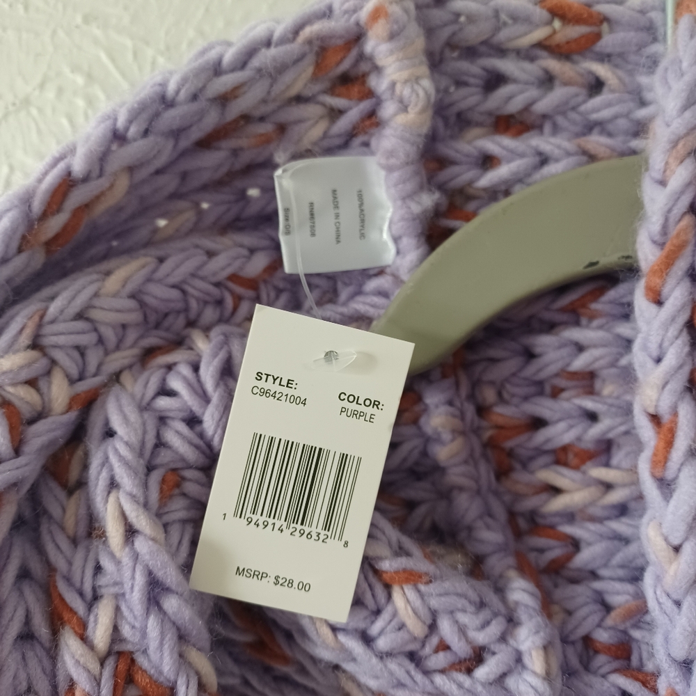 Purple Knit Infinity Scarf - Picture 3 of 5